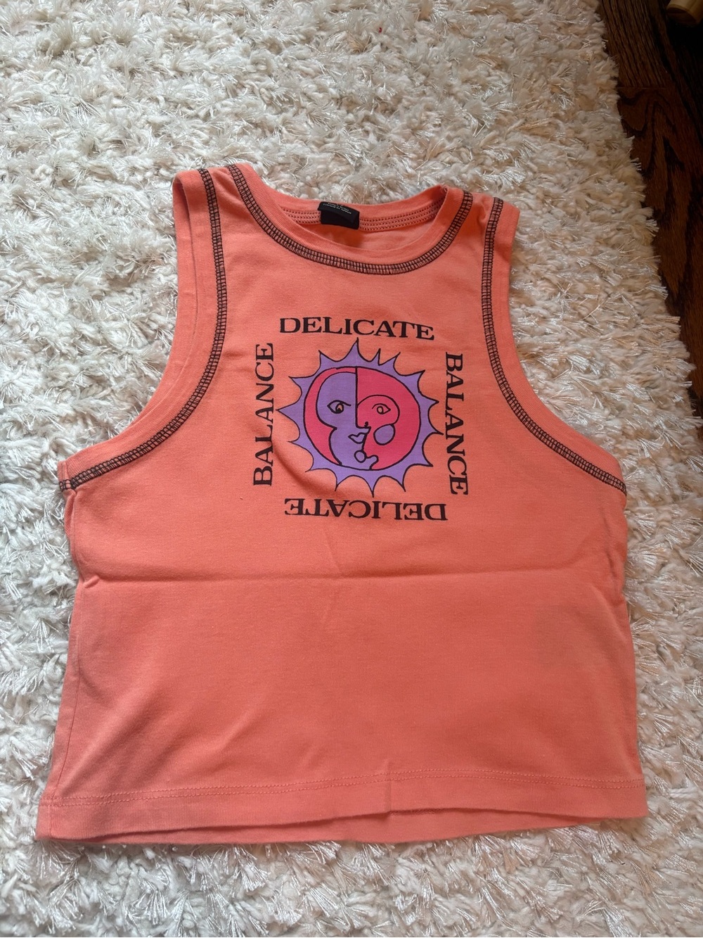 Urban Outfitters Coral Graphic Crop Tank Top